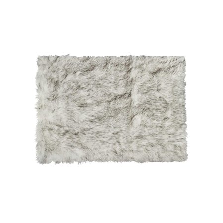 DECOR 2 x 3 in. Gradient Grey Faux Fur Rectangular Area Rug 328320